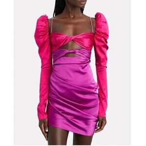 The Bar Silk Twist Dress Fuschia/Amethyst Size 2